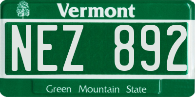 VT license plate NEZ892