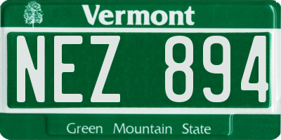 VT license plate NEZ894