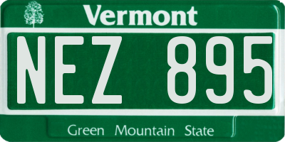 VT license plate NEZ895