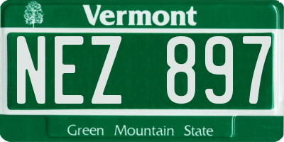 VT license plate NEZ897