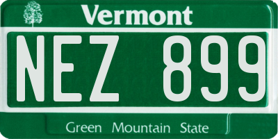 VT license plate NEZ899
