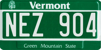 VT license plate NEZ904