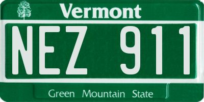 VT license plate NEZ911