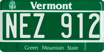 VT license plate NEZ912