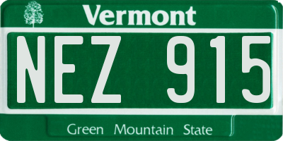 VT license plate NEZ915