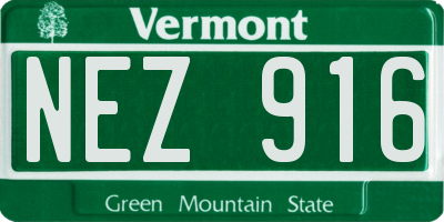 VT license plate NEZ916