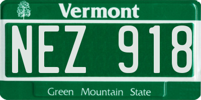 VT license plate NEZ918