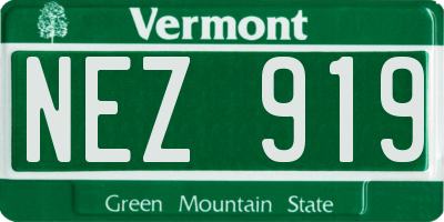 VT license plate NEZ919