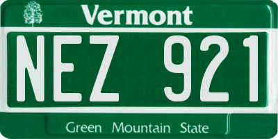 VT license plate NEZ921