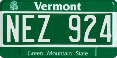 VT license plate NEZ924