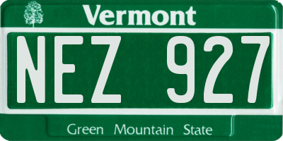 VT license plate NEZ927