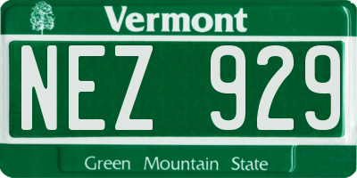 VT license plate NEZ929