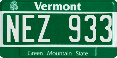 VT license plate NEZ933