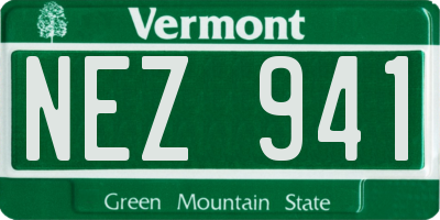 VT license plate NEZ941