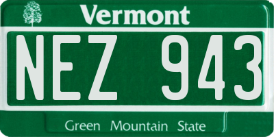 VT license plate NEZ943