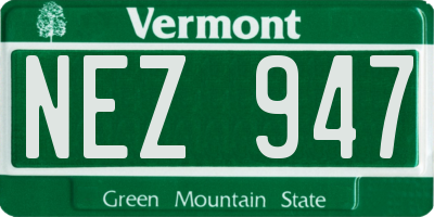 VT license plate NEZ947