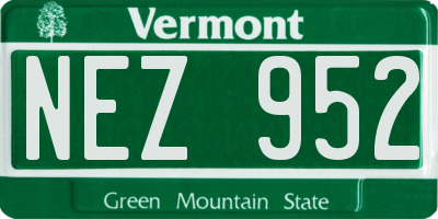 VT license plate NEZ952