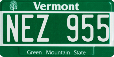 VT license plate NEZ955