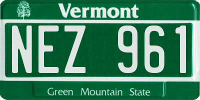 VT license plate NEZ961