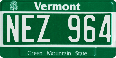 VT license plate NEZ964