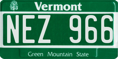 VT license plate NEZ966