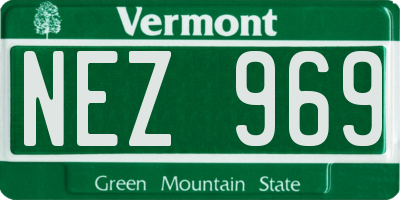 VT license plate NEZ969