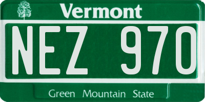 VT license plate NEZ970