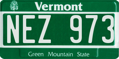 VT license plate NEZ973
