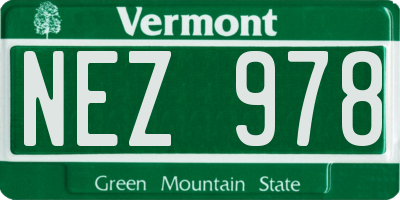 VT license plate NEZ978