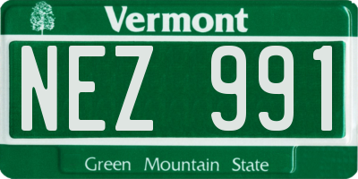 VT license plate NEZ991