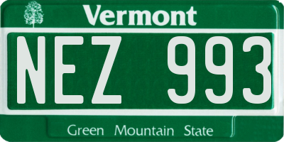 VT license plate NEZ993