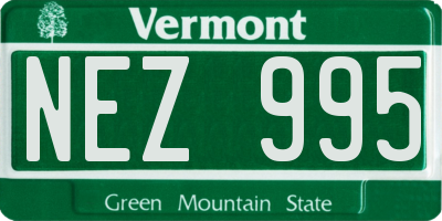 VT license plate NEZ995