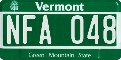 VT license plate NFA048