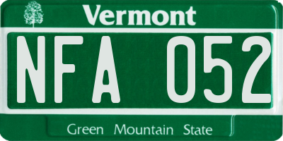 VT license plate NFA052