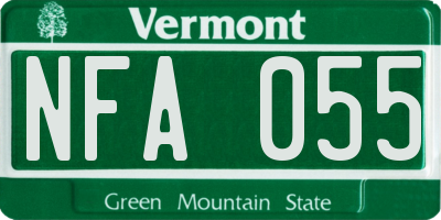 VT license plate NFA055