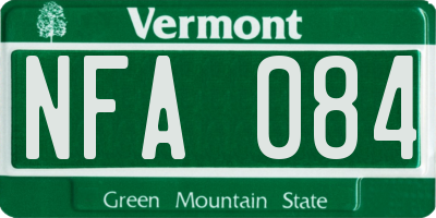 VT license plate NFA084