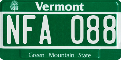 VT license plate NFA088
