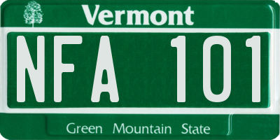 VT license plate NFA101