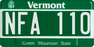 VT license plate NFA110