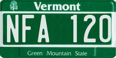 VT license plate NFA120