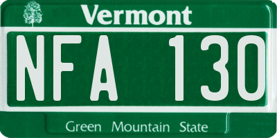 VT license plate NFA130