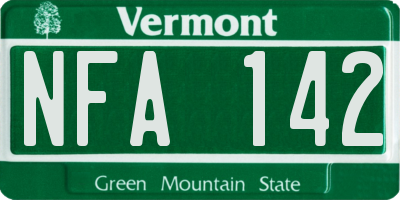 VT license plate NFA142