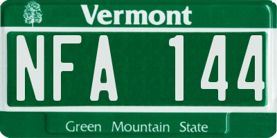 VT license plate NFA144