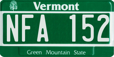 VT license plate NFA152