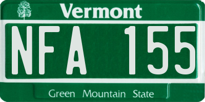 VT license plate NFA155