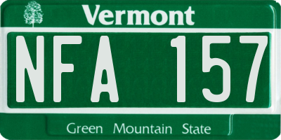 VT license plate NFA157