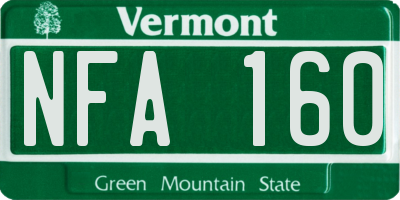 VT license plate NFA160