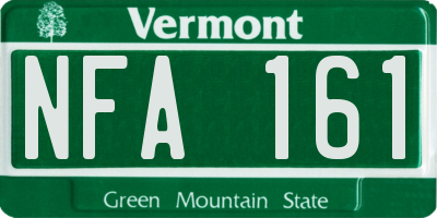 VT license plate NFA161