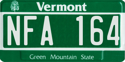 VT license plate NFA164