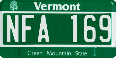 VT license plate NFA169